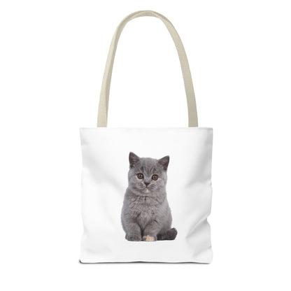 Personalized Cat Paw Tote Bag — Custom Name Cute Kitten Print