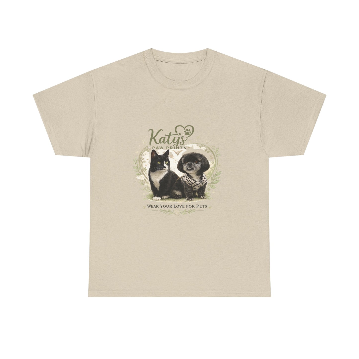 Cat & Dog Pet Lovers T-Shirt — "Katy's Pawfect Crew" Vintage Pet Portrait Tee