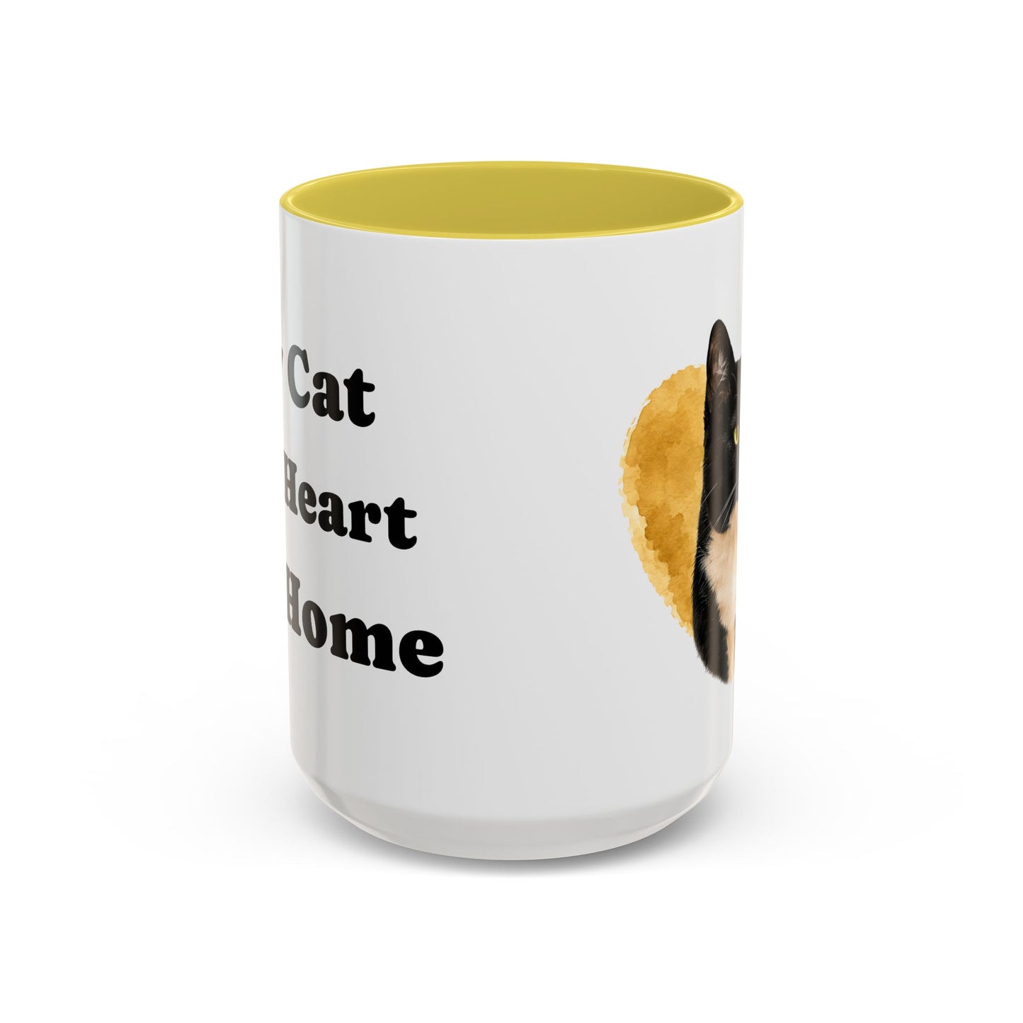 Cat Heart Home Mug — Tuxedo Cat Portrait Coffee Cup (11oz, 15oz)