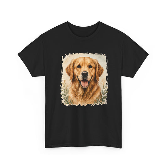 Golden Retriever Portrait Tee — Vintage Dog Lover Shirt