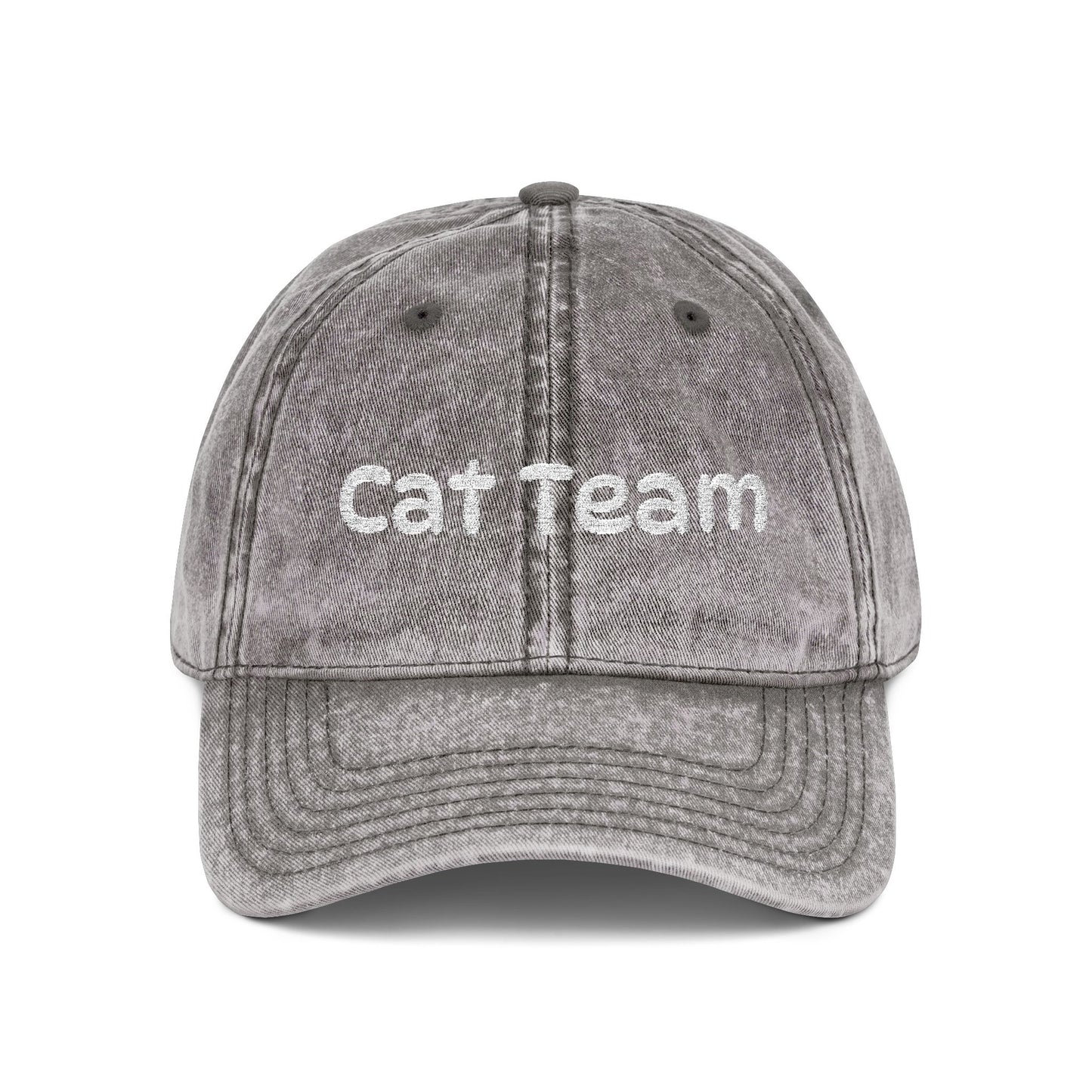 Cat Team Vintage Embroidered Cap