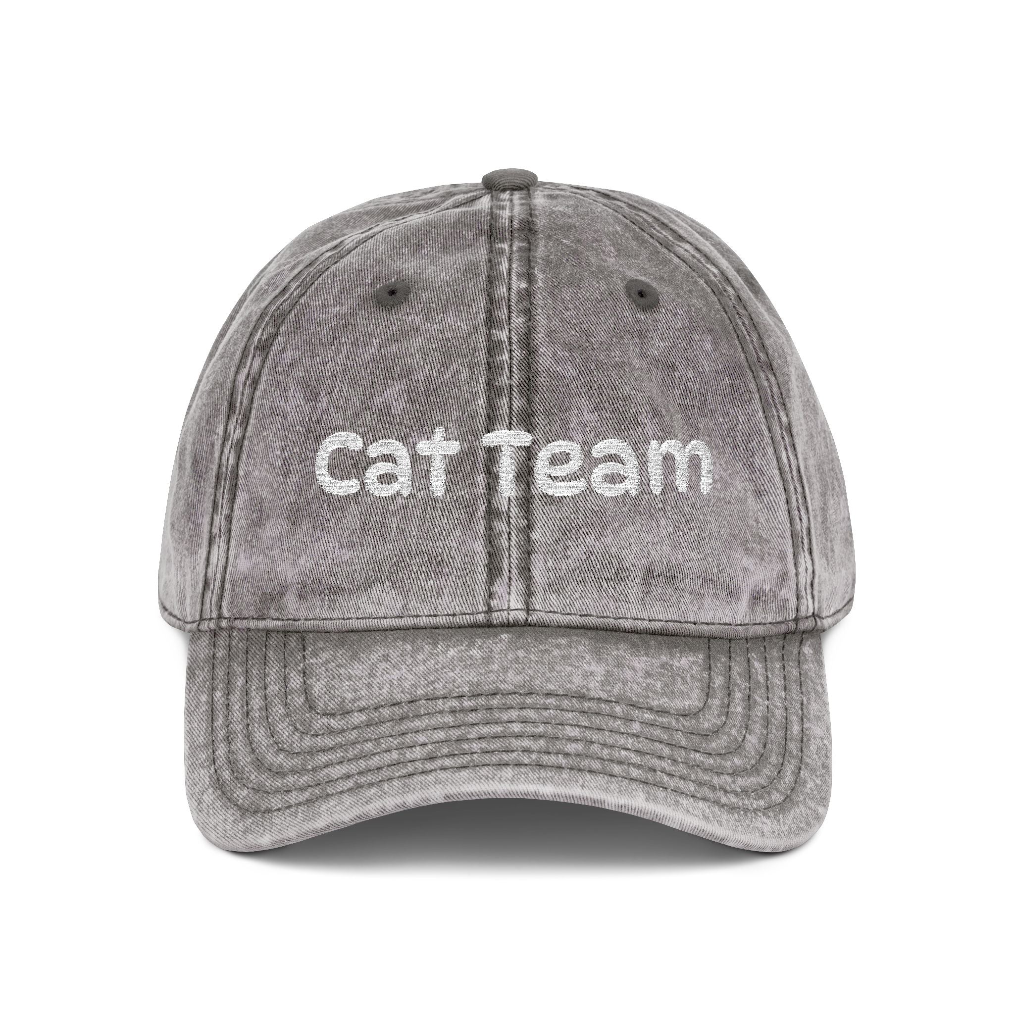 Cat Team Vintage Embroidered Cap