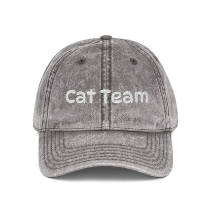 Cat Team Vintage Embroidered Cap