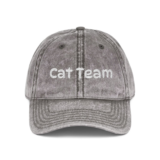 Cat Team Vintage Embroidered Cap