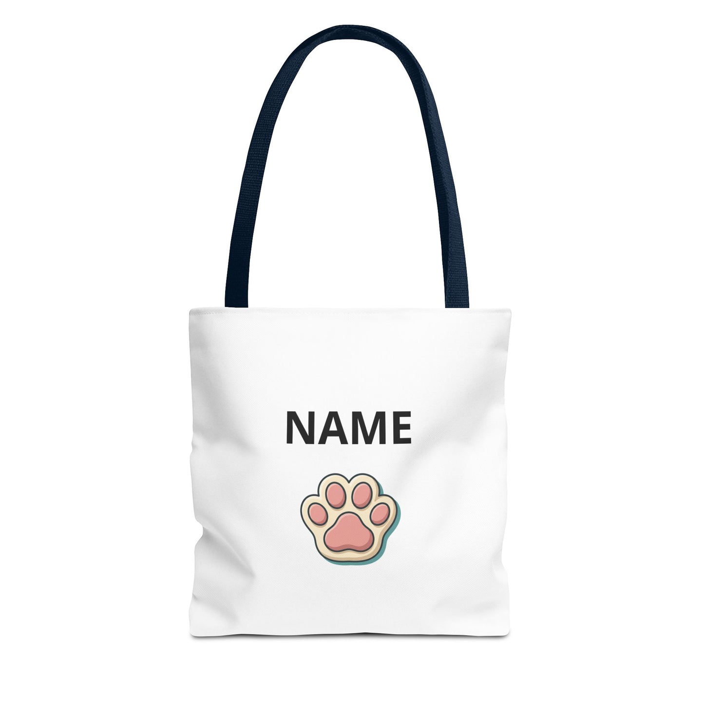 Personalized Cat Paw Tote Bag — Custom Name Cute Kitten Print