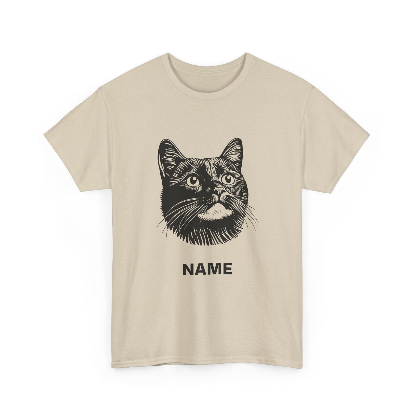 Cat Portrait Tee — Personalized "Name" Graphic T-Shirt