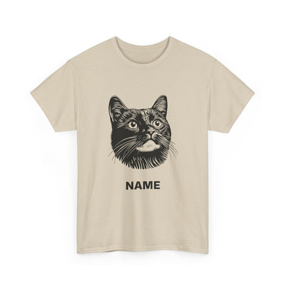 Cat Portrait Tee — Personalized "Name" Graphic T-Shirt