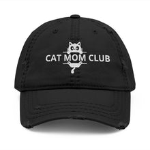 Cat Mom Club Distressed Dad Hat — Embroidered Vintage Baseball Cap