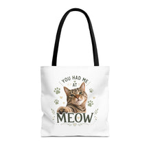 Cat Tote Bag - "You Had Me at Meow" Cute Cat Shopper Bag