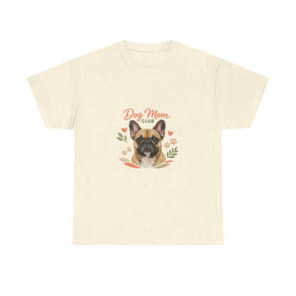 Dog Mom Club T-Shirt — Cute French Bulldog Floral Tee for Dog Lovers