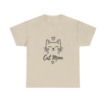 Cat Mom T-Shirt — Cute Heart Cat Graphic Tee for Cat Lovers