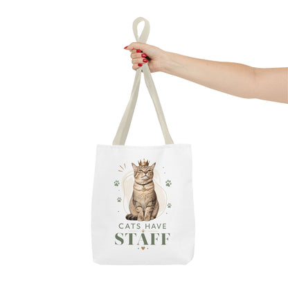 Cats Have Staff Crowned Cat Illustration Tote Bag — Funny Cat Lover Gift