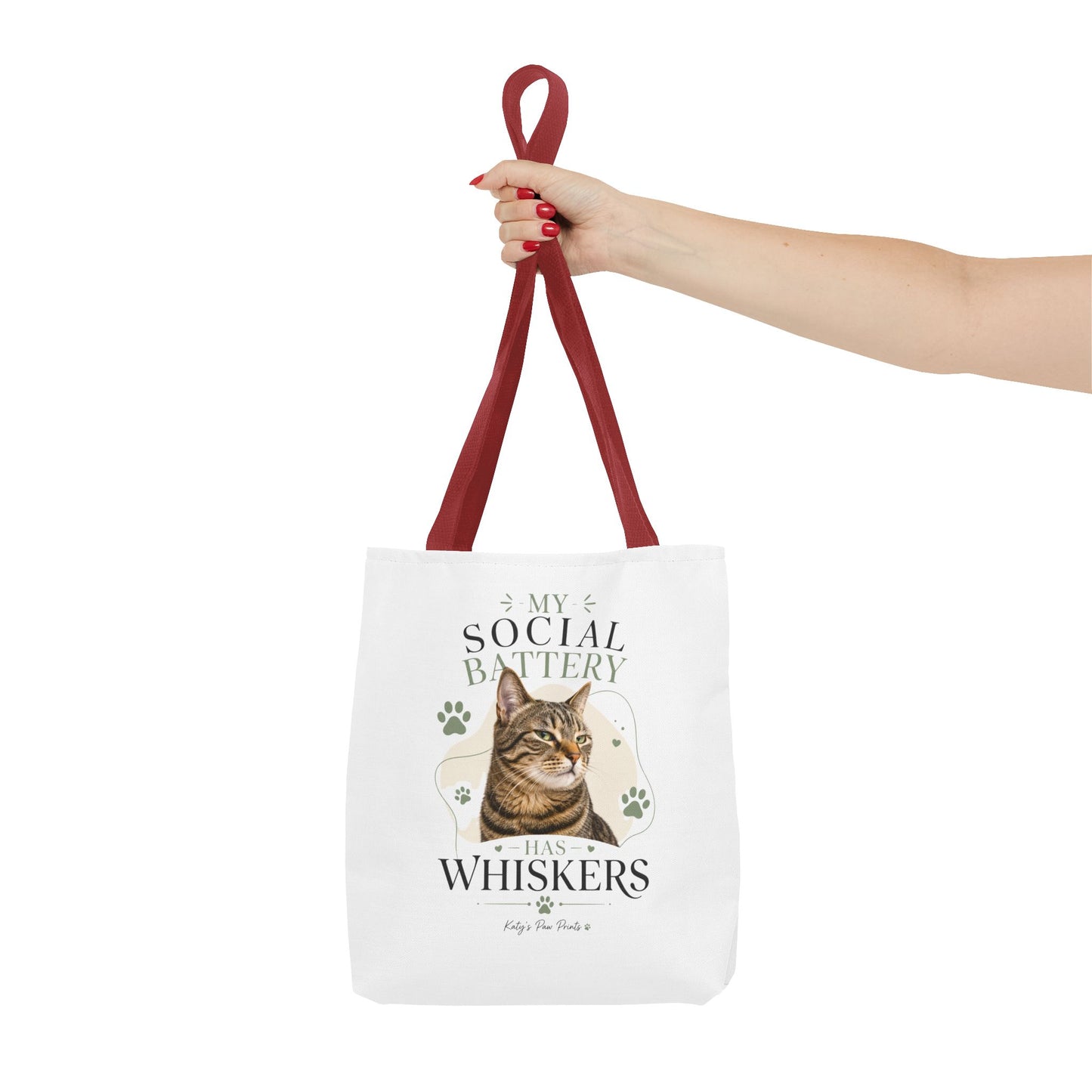 My Social Battery Has Whiskers Cat Tote Bag