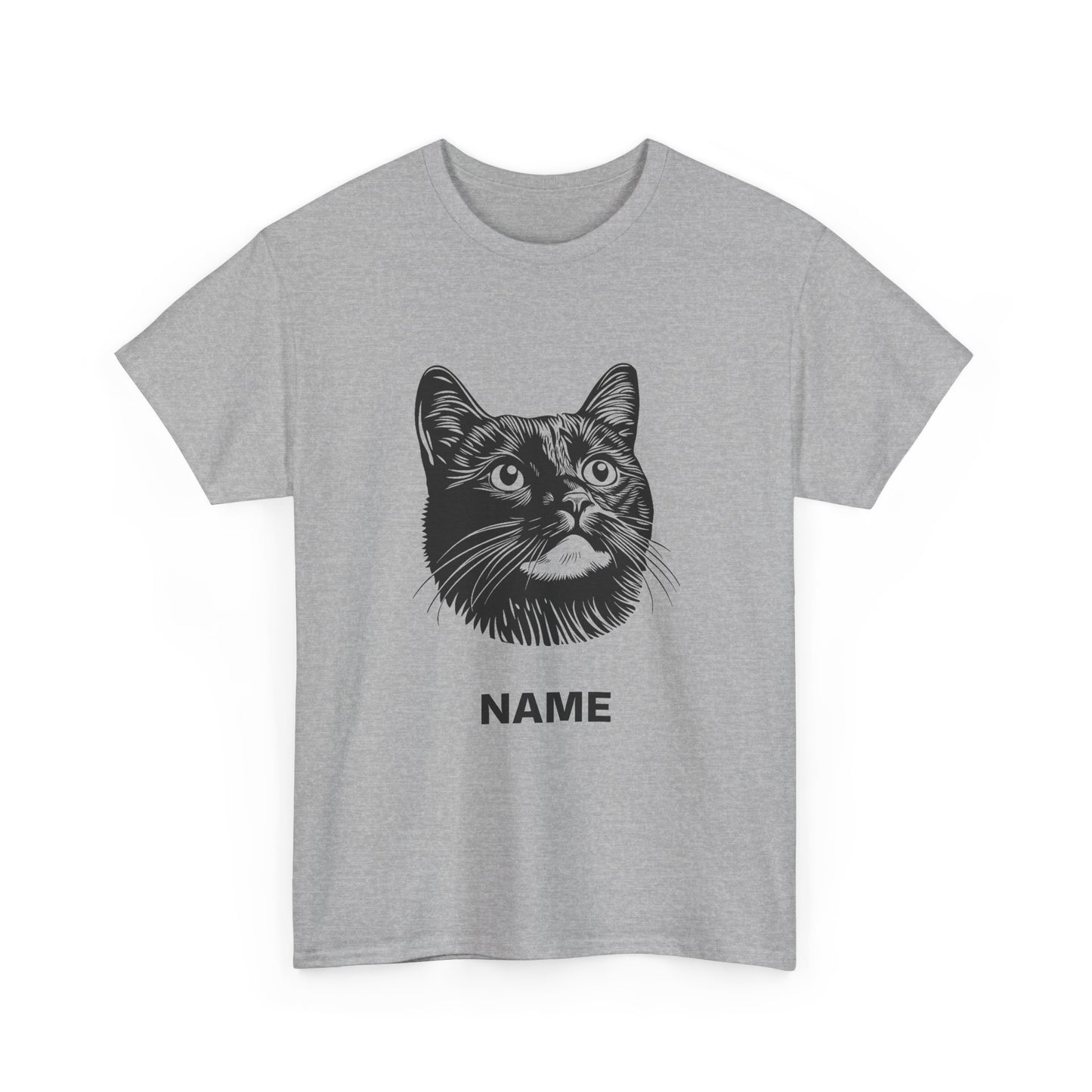 Cat Portrait Tee — Personalized "Name" Graphic T-Shirt