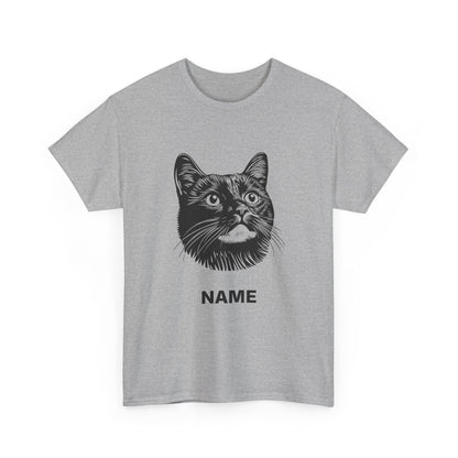Cat Portrait Tee — Personalized "Name" Graphic T-Shirt