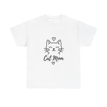 Cat Mom T-Shirt — Cute Heart Cat Graphic Tee for Cat Lovers