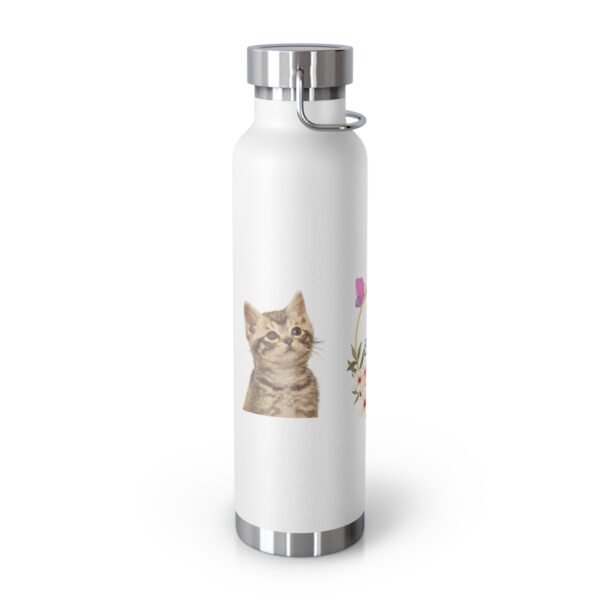 Floral Cat - Copper Vacuum Insulated Bottle, 22oz - Image 2