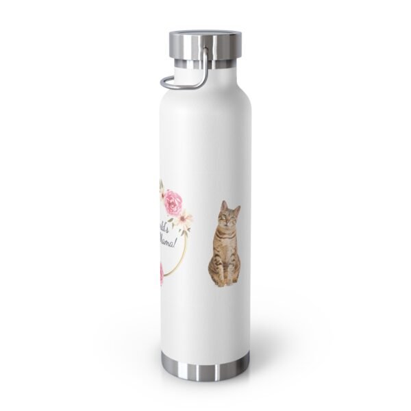 Floral Cat - Copper Vacuum Insulated Bottle, 22oz - Image 3
