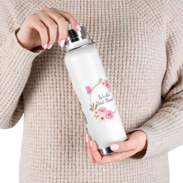 Floral Cat - Copper Vacuum Insulated Bottle, 22oz - Image 6