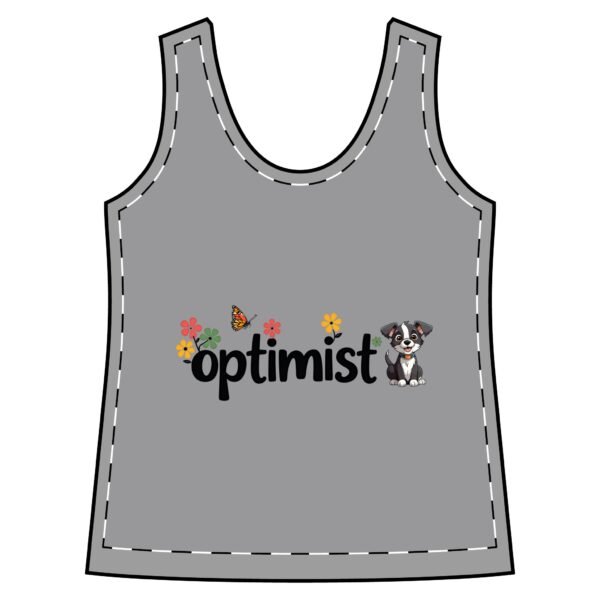 Optimistic Women's Sporty Racerback Tank, Fitness Top, Casual Wear, Summer Apparel, Inspirational Gift, Dog Lover Shirt - Image 2