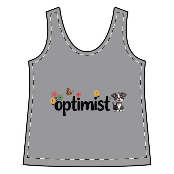 Optimistic Women's Sporty Racerback Tank, Fitness Top, Casual Wear, Summer Apparel, Inspirational Gift, Dog Lover Shirt - Image 4