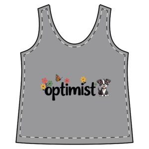 Optimistic Women's Sporty Racerback Tank, Fitness Top, Casual Wear, Summer Apparel, Inspirational Gift, Dog Lover Shirt