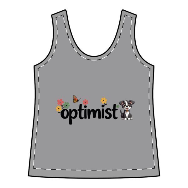 Optimistic Women's Sporty Racerback Tank, Fitness Top, Casual Wear, Summer Apparel, Inspirational Gift, Dog Lover Shirt - Image 3