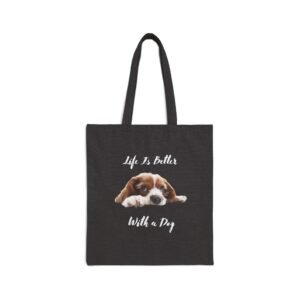 Dog Lover's Cotton Canvas Tote Bag, Eco-Friendly Shopping Bag